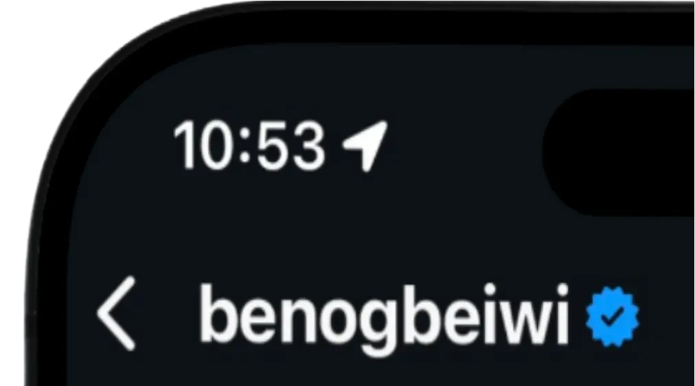 Uncle Ben's instagram profile zoomed in to show the verification badge legibly.